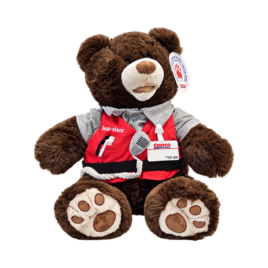 Costco Limited Edition Bear-visor Teddy Bear 25" – Brand New with Tags