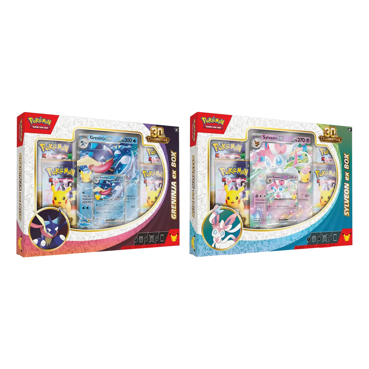 Pokémon TCG: 30th Celebration Double Trouble Bundle — Greninja ex + Sylveon ex Boxes