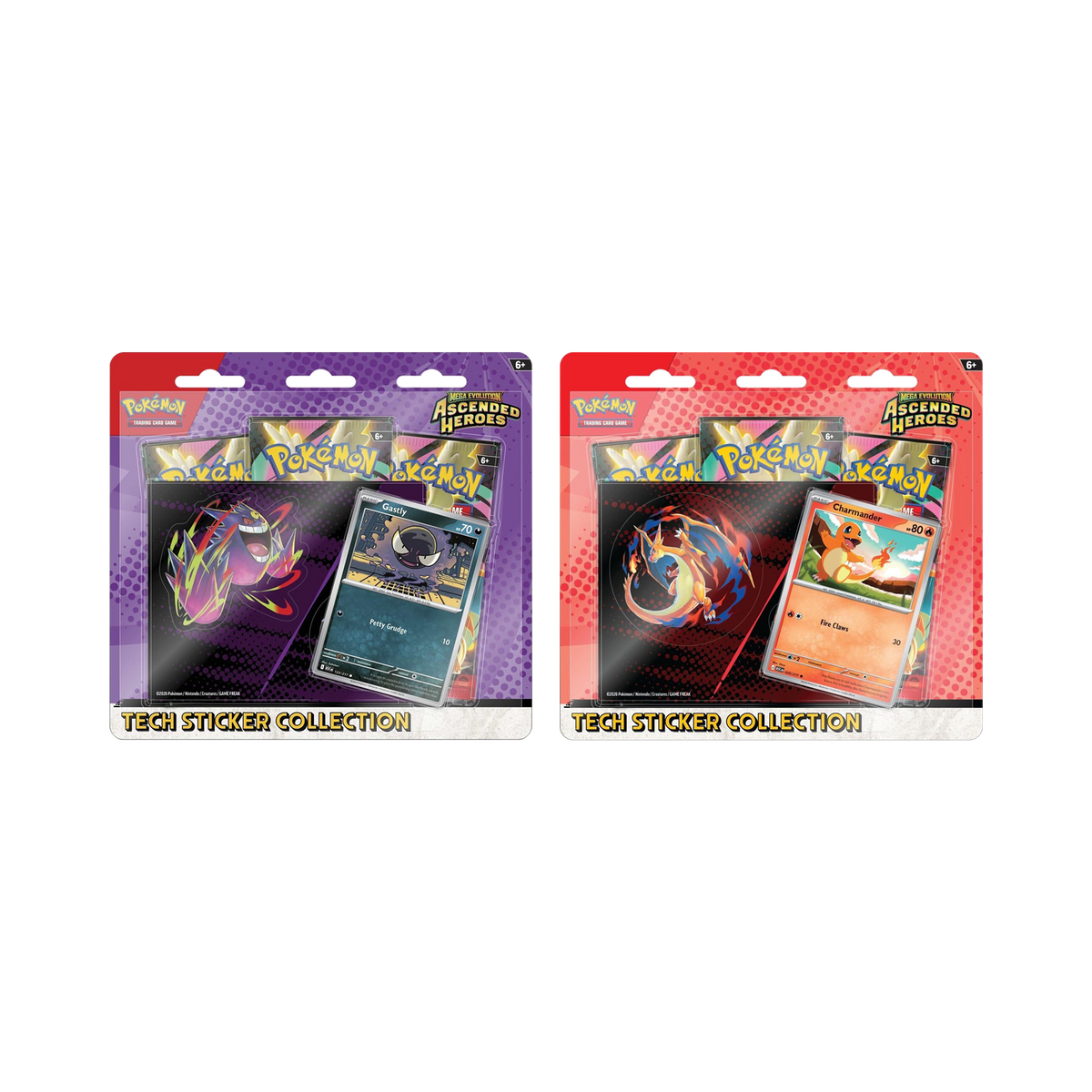 Pokémon TCG: Ascended Heroes Ghost & Fire Bundle — Gastly + Charmander Tech Sticker Collections
